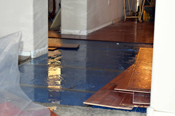 Professional Emergency Water Damage Restoration technician working in Derwent, OH